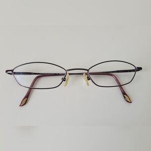 Adrienne Vittadini AV6026 Trendy Geometric Shape Eyeglasses Bordeaux